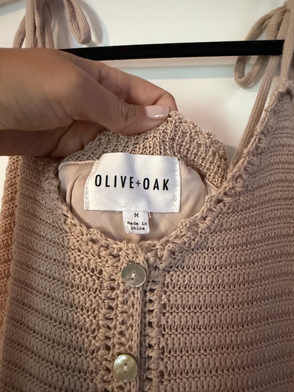 Olive & Oak Crochet Button-Front Mini Dress - Picture 2 of 4